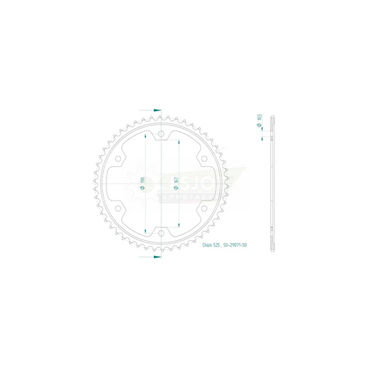 Sprockets Rear (29071-50T) - Esjot