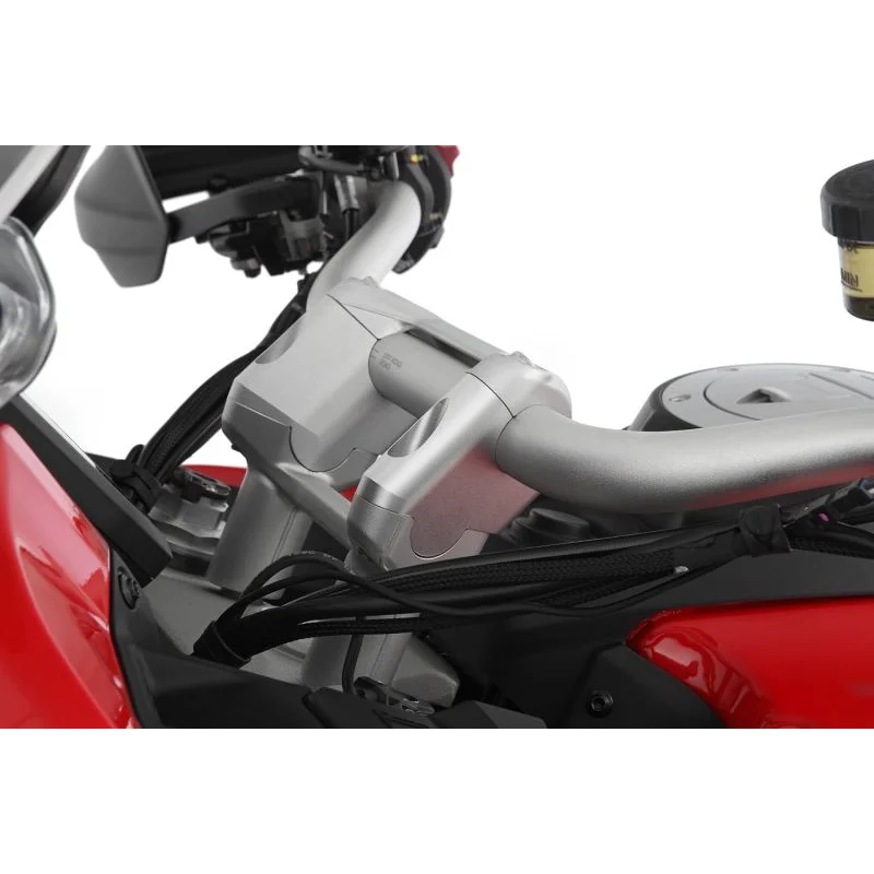 DUCATI Multistrada V4 Ergonomics - ERGO+ Risers 39mm & 21mm Offset - Silver