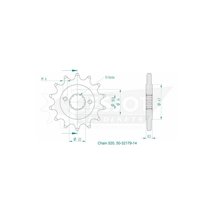 Sprockets Front (32179-14T) - Esjot
