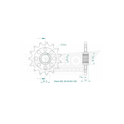 Sprockets Front (32184-15T) - Esjot (Sports)