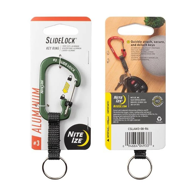Carabiner Keyring with Slide lock (Alu) - Blue