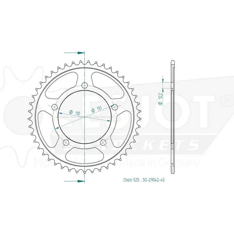 Sprockets Rear (29042-45T) - Esjot