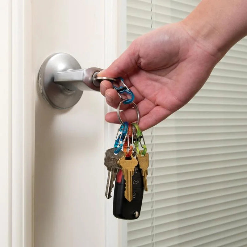 KEYRING LOCKER WITH S-BINER (PLASTIC) - Stainless Steel