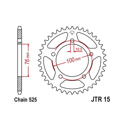 Sprockets Rear (JTR15 - 44T)
