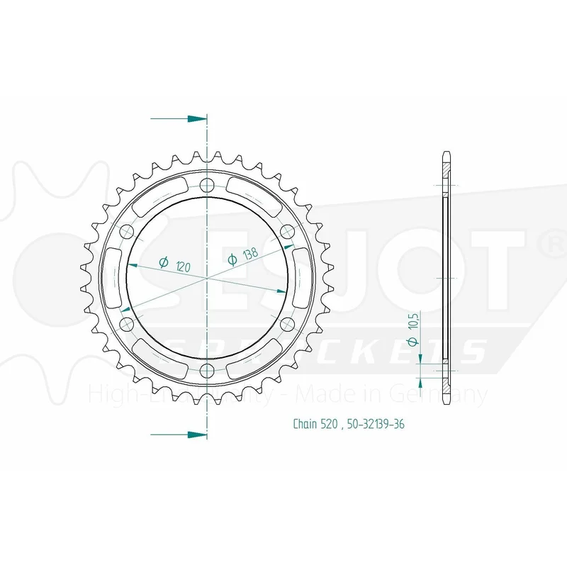 Sprockets Rear (32139-36T) - Esjot
