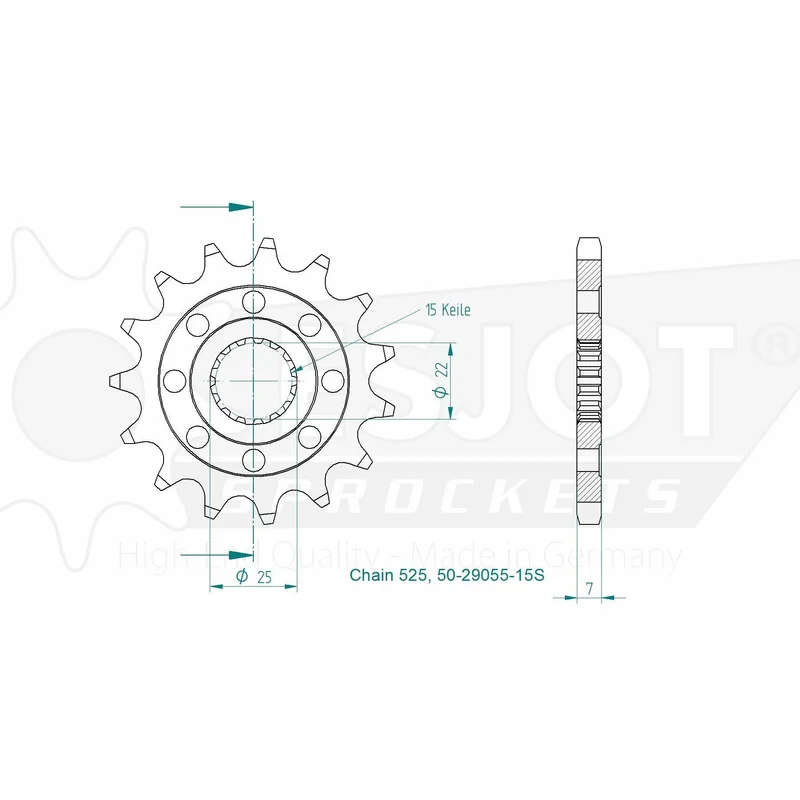 Sprockets Front (29055-16T) - Esjot