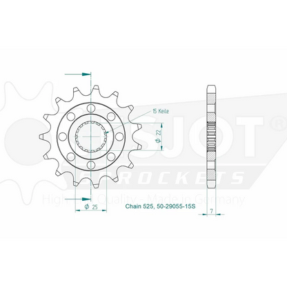 Sprockets Front (29055-16T) - Esjot