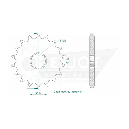 Sprockets Front (35030-18T) - Esjot (Sports)