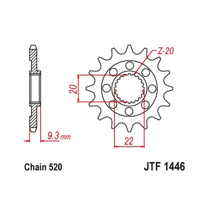 Sprockets Front (JTF1442-13T) - JT