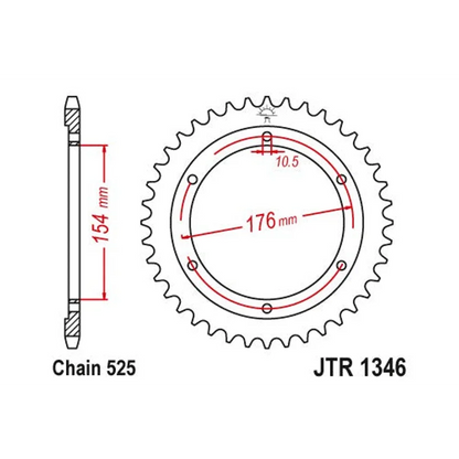 Sprockets Rear (1346 - 44T) - JT