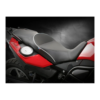 BMW F650 GS Premium Foam Conversion Seat - Regular Height - CarbonFX/Silver welt/BMW tag