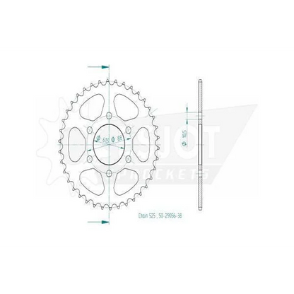 Sprockets Rear (29038 - 46T) - Esjot
