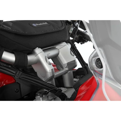 DUCATI Multistrada V4 Ergonomics - ERGO+ Risers 39mm & 21mm Offset - Silver