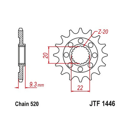 Sprockets Front (JTF1446-13T) - JT