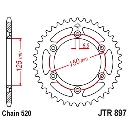 Sprockets Rear (897 - 49T) - JT - STANDARD