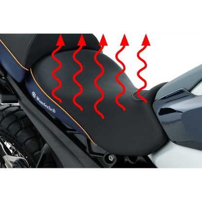 BMW R 1300 GS Ergonomics - Wunderlich "Active Comfort" (Heating) Seat - Imperial Blue-Gold / Passenger / Queens-Edition - standard
