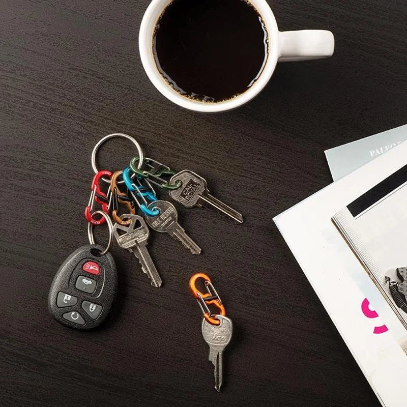KEYRING LOCKER WITH S-BINER (ALUMINIUM) - Aluminum / Silver