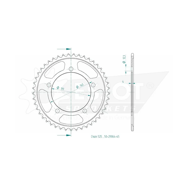 Sprockets Rear (29064-45T) - Esjot
