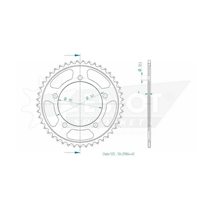 Sprockets Rear (29064-45T) - Esjot