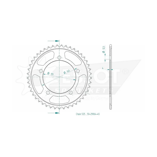 Sprockets Rear (29064-45T) - Esjot