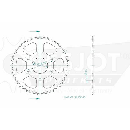 Sprockets Rear (32147-45T) - Esjot