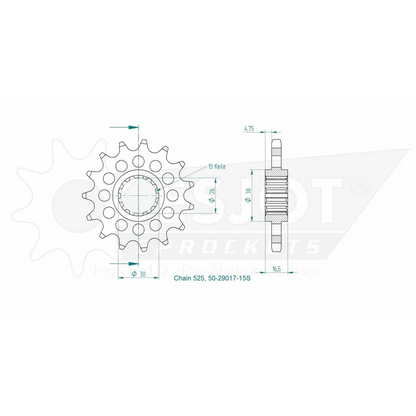 Sprockets Front (29017-15T) - Esjot (Sports)