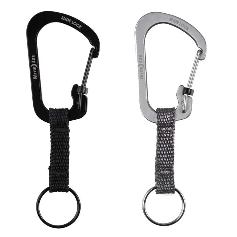Carabiner Keyring with Slide lock (SS) - Stainless Steel / Natural Steel