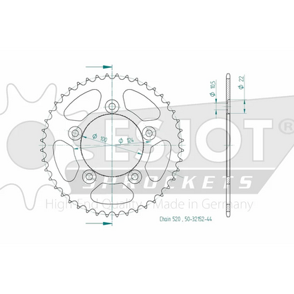 Sprockets Rear (32166-42T) - Esjot