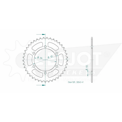 Sprockets Rear (32242 - 51T) - Esjot