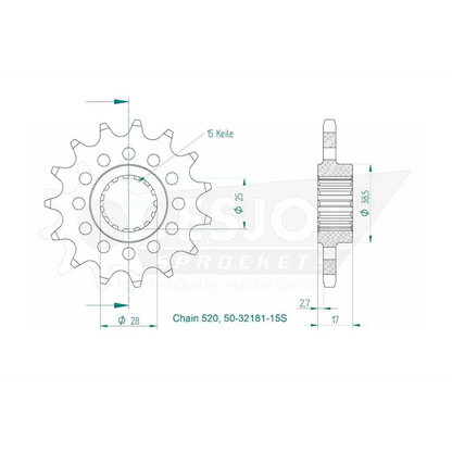 Sprockets Front (32181-15T) - Esjot (Sports)