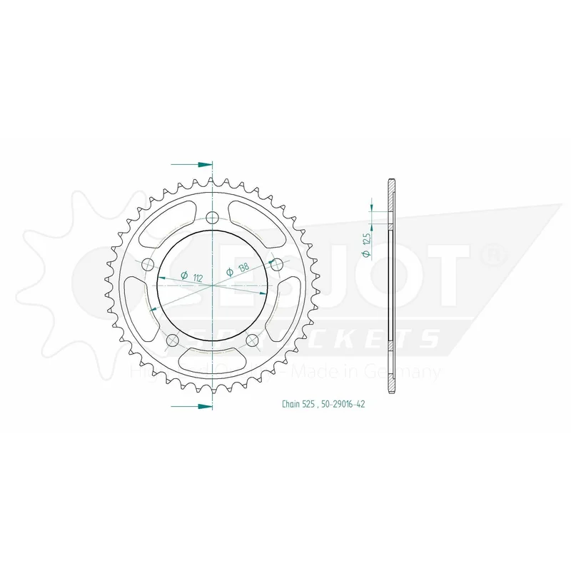 Sprockets Rear (29016 - 42T) - Esjot