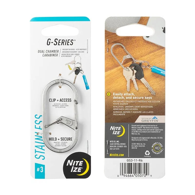 G-Biners Dual Chamber - 1N (Size #4) / Black / Stainless Steel