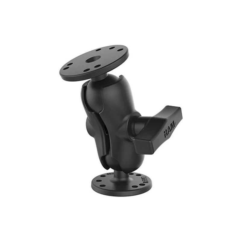 RAM® C Size Short Universal Double Ball Mount with Two Round Plates