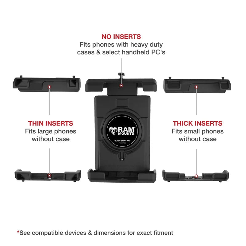RAM® Quick-Grip™ Pro XL Phone Holder - B Size / With Ball & Vibe Damper