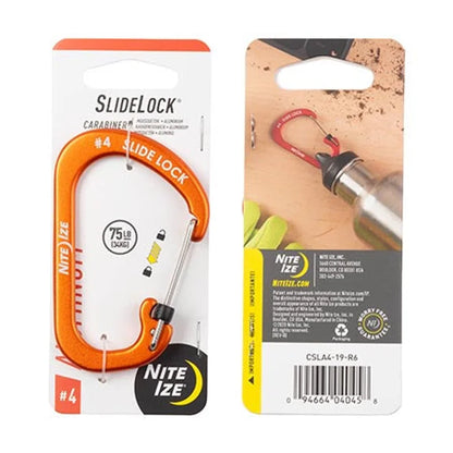Carabiner with Slidelock (pcs) - Aluminium - Size#4 / Orange / Aluminium