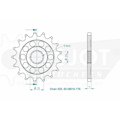 Sprockets Rear (29037-43T) - Esjot