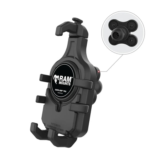 RAM® Quick-Grip™ Pro Phone Holder - B Size / With Ball & Vibe Damper