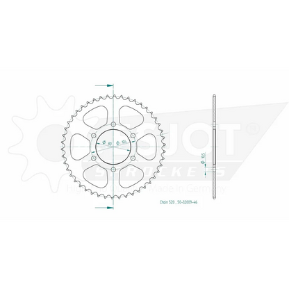 Sprockets Rear (32009 - 46T) - Esjot