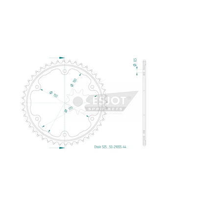 Sprockets Front (29055-44T) - Esjot
