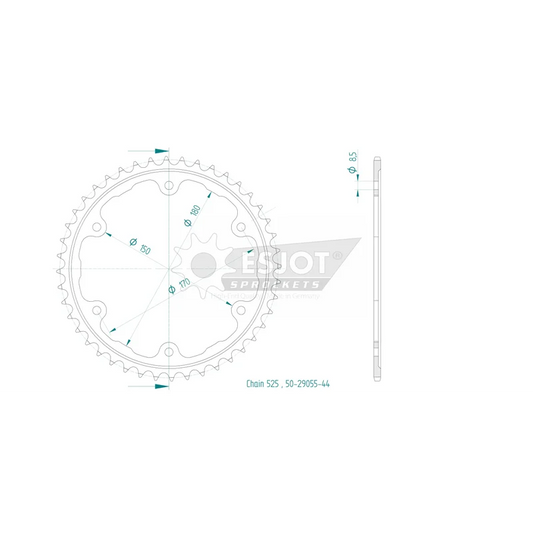 Sprockets Front (29055-44T) - Esjot