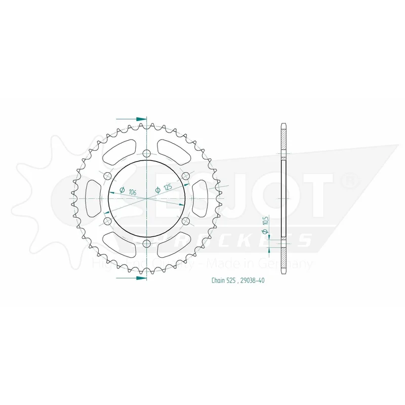 Sprockets Rear (29038 - 40T) - Esjot