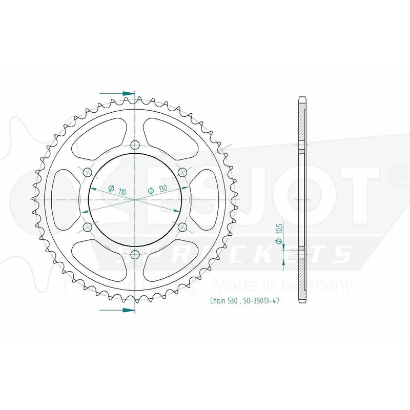 Sprockets Rear (35013-47T) - Esjot