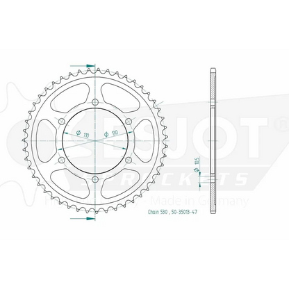 Sprockets Rear (35013-47T) - Esjot