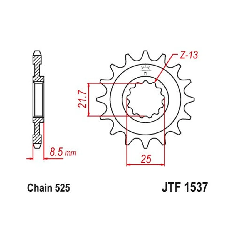 Sprockets Front (1537 - 17T) - JT