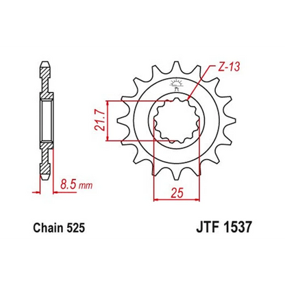 Sprockets Front (1537 - 17T) - JT