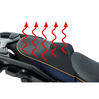 BMW R 1300 GS Ergonomics - Wunderlich "Active Comfort" (Heating) Seat - Imperial Blue-Gold / Rider / Low(-20mm)