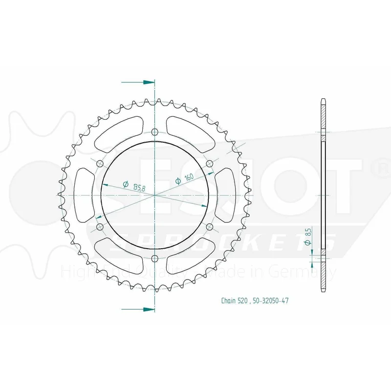 Sprockets Rear (32050-47T) - Esjot