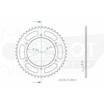 Sprockets Rear (32050-47T) - Esjot