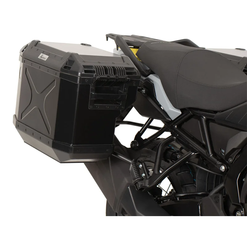 Suzuki V-Strom 800 DE Sidecase Carrier - Cutout Series with Xplorer - Silver