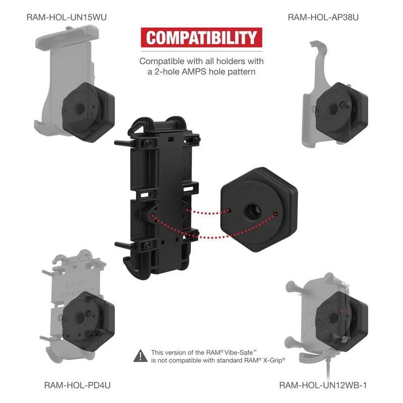 RAM ACC - RAM Vibration Dampner - QuickGrip + 2 Holes